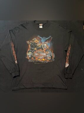 Scooby Doo Harley Davidson Dead Stock Long Sleeve Extremely Rare Mens XL